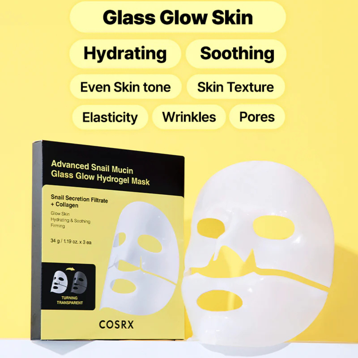 COSRX Advanced Snail Glass Glow Hydrogel Mask Box