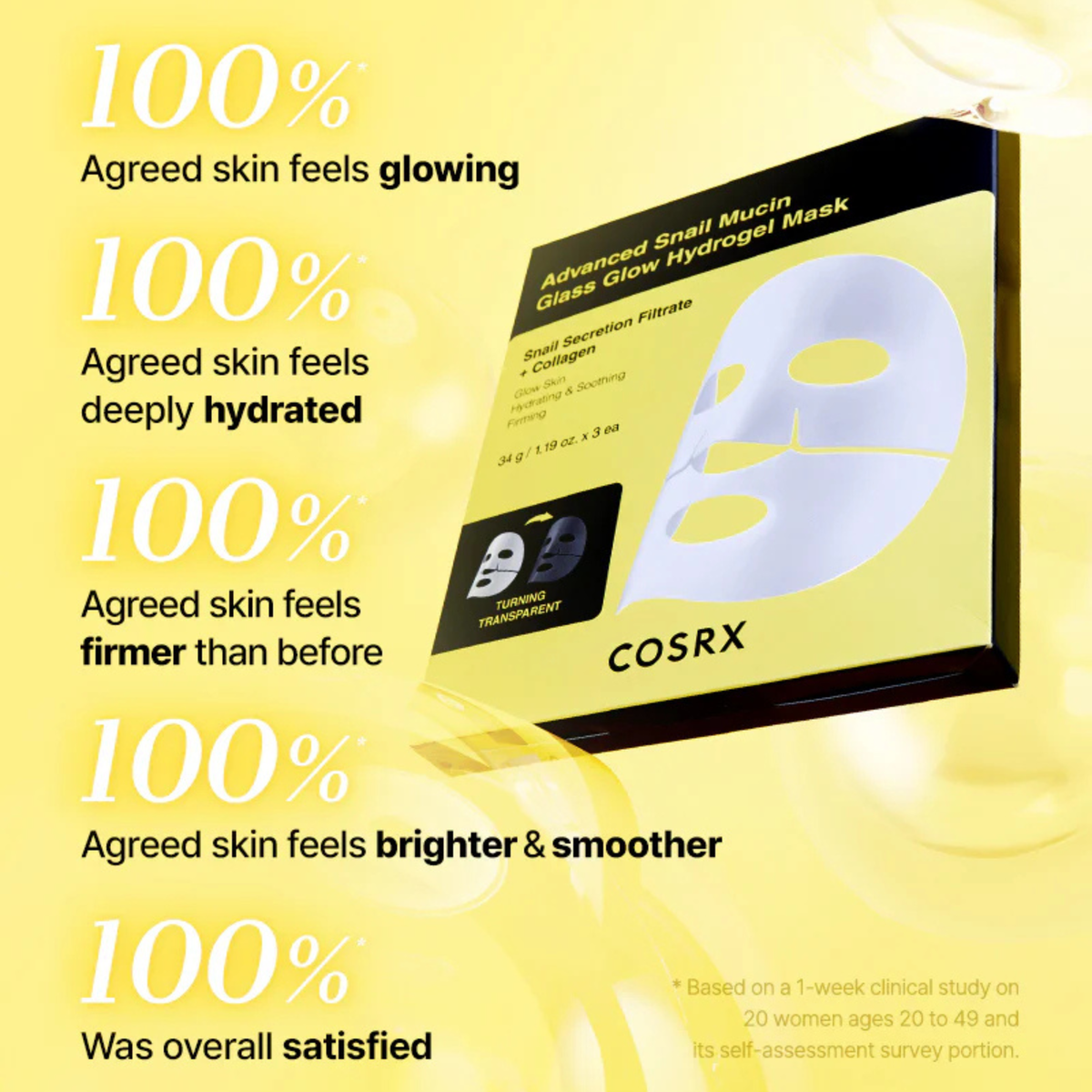 COSRX Advanced Snail Glass Glow Hydrogel Mask Box