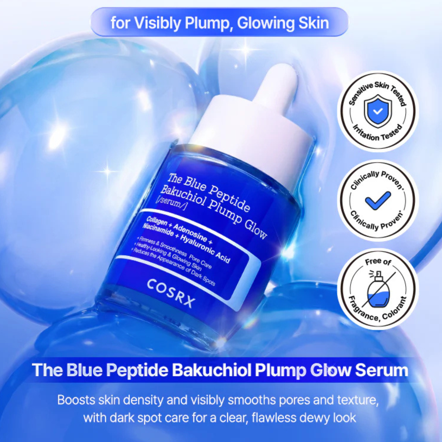 COSRX The Blue Peptide Bakuchiol Plump Glow Serum