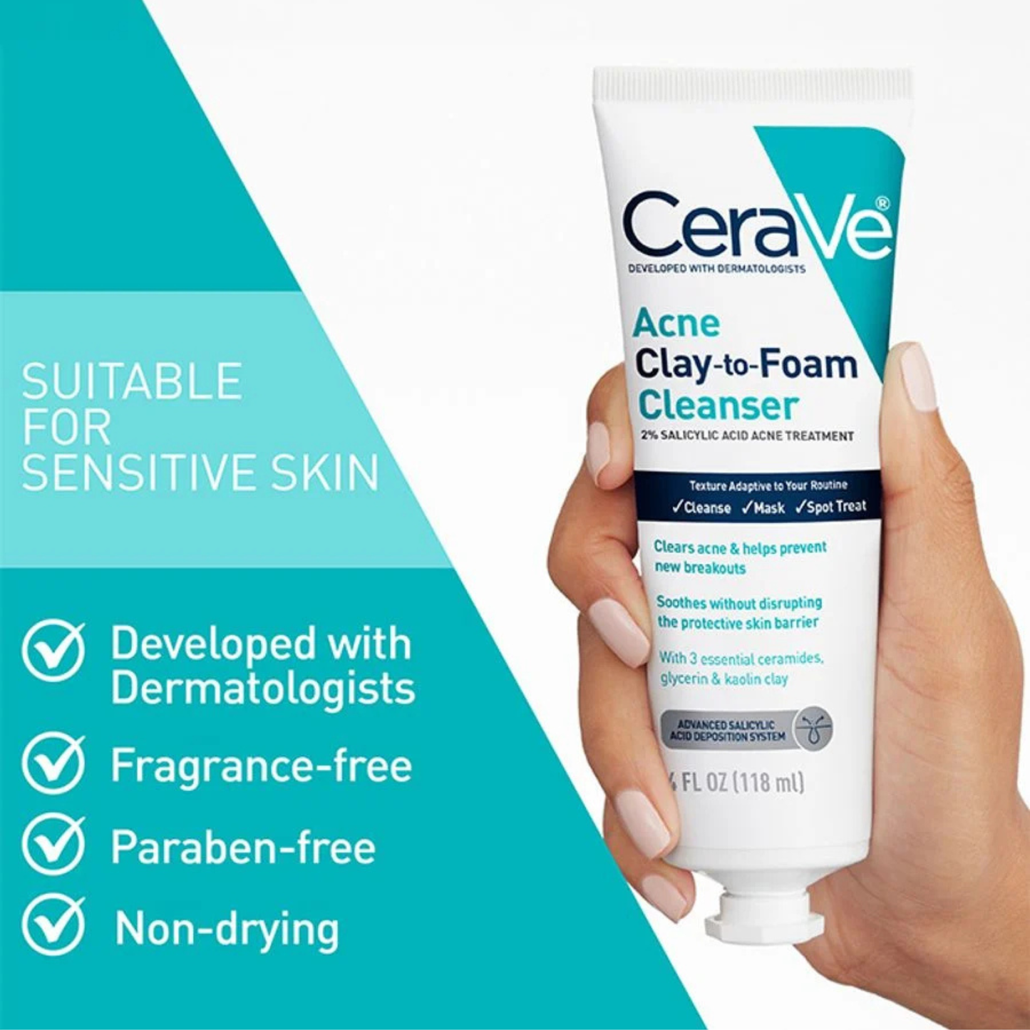 CeraVe Acne Clay To Foam Cleanser