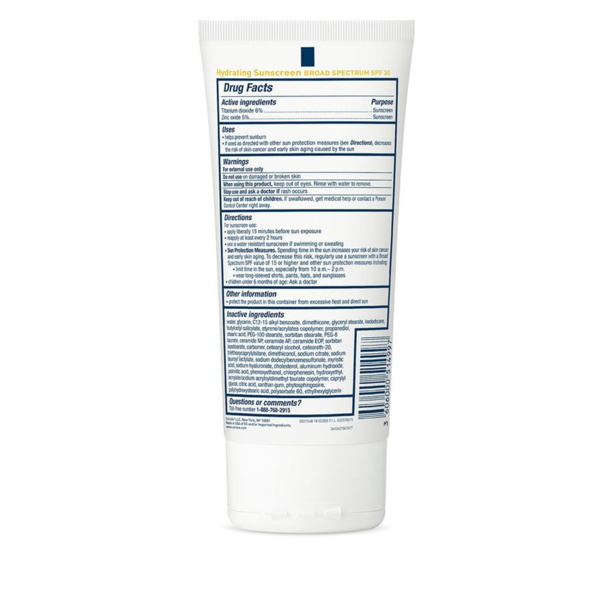CeraVe Hydrating Mineral Sunscreen SPF30 Body Lotion