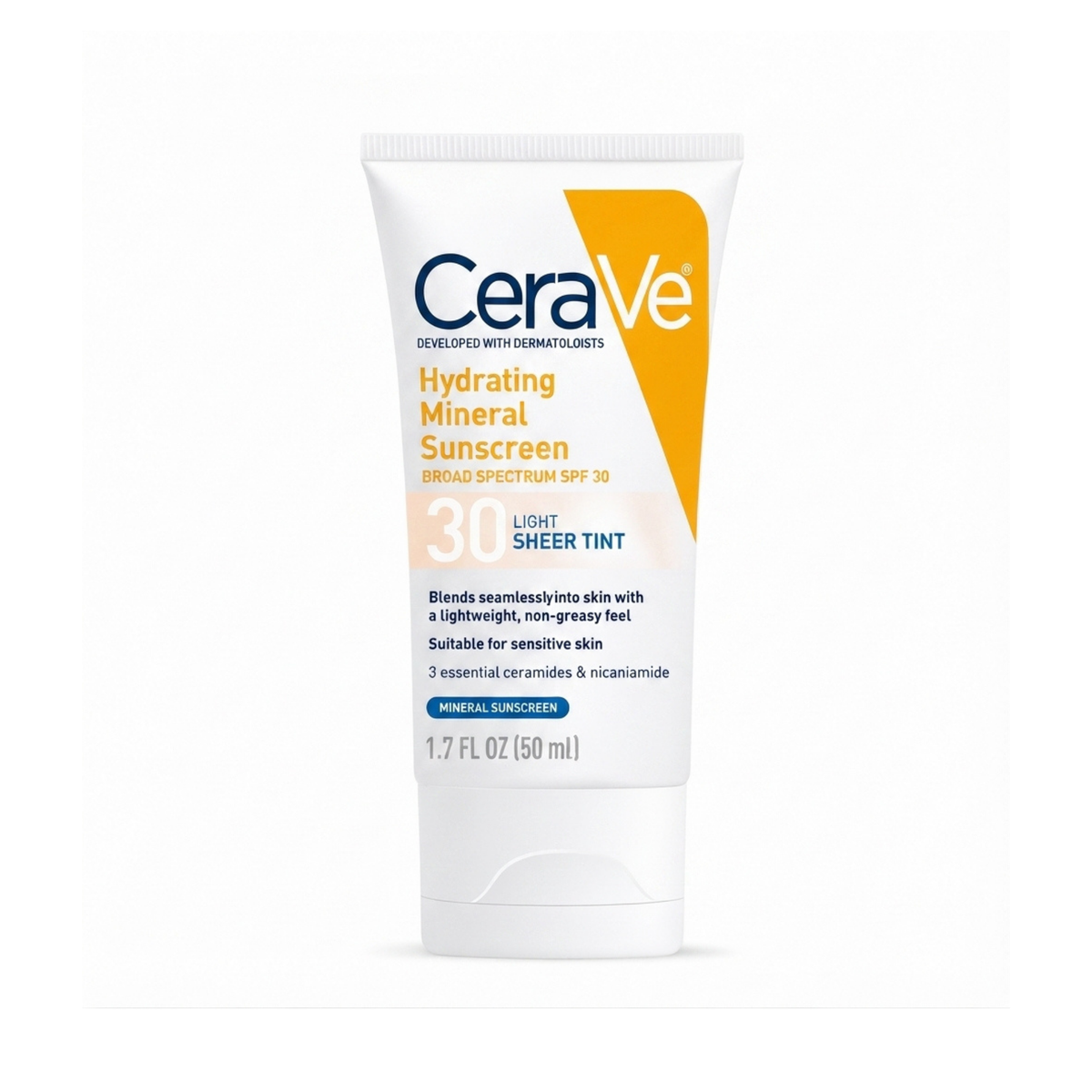 CeraVe Hydrating Mineral Sunscreen SPF30 Face Sheer Tint 50ml