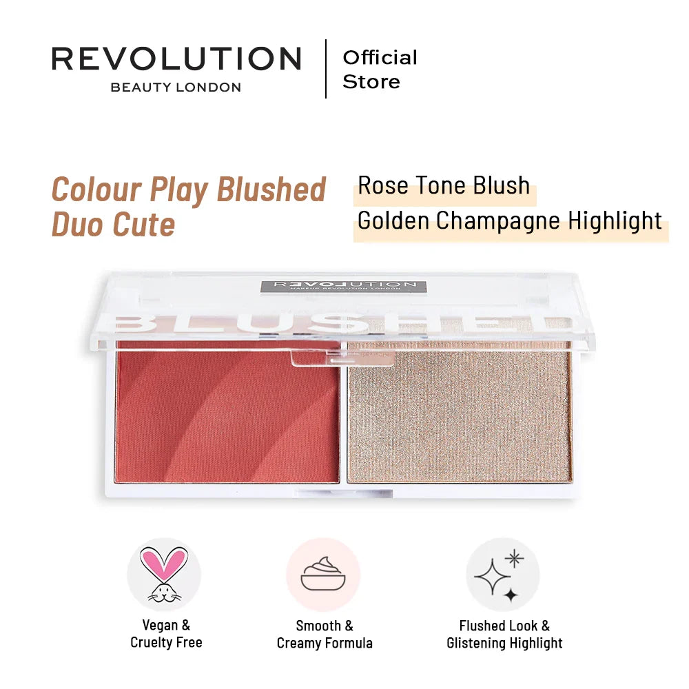 Revolution Relove Blushed Duo Blush & Highlighter 6gm