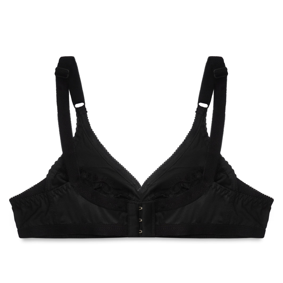 Sajiero Embroidered Weave Non Padded Wireless Bra