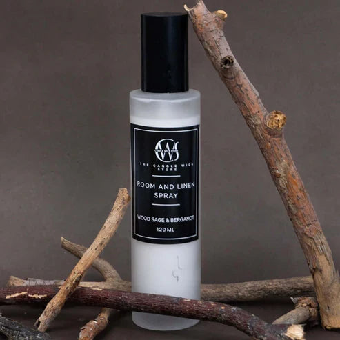 Candle Wick Store Room & Linen Wood Sage & Bergamot Spray 120ml