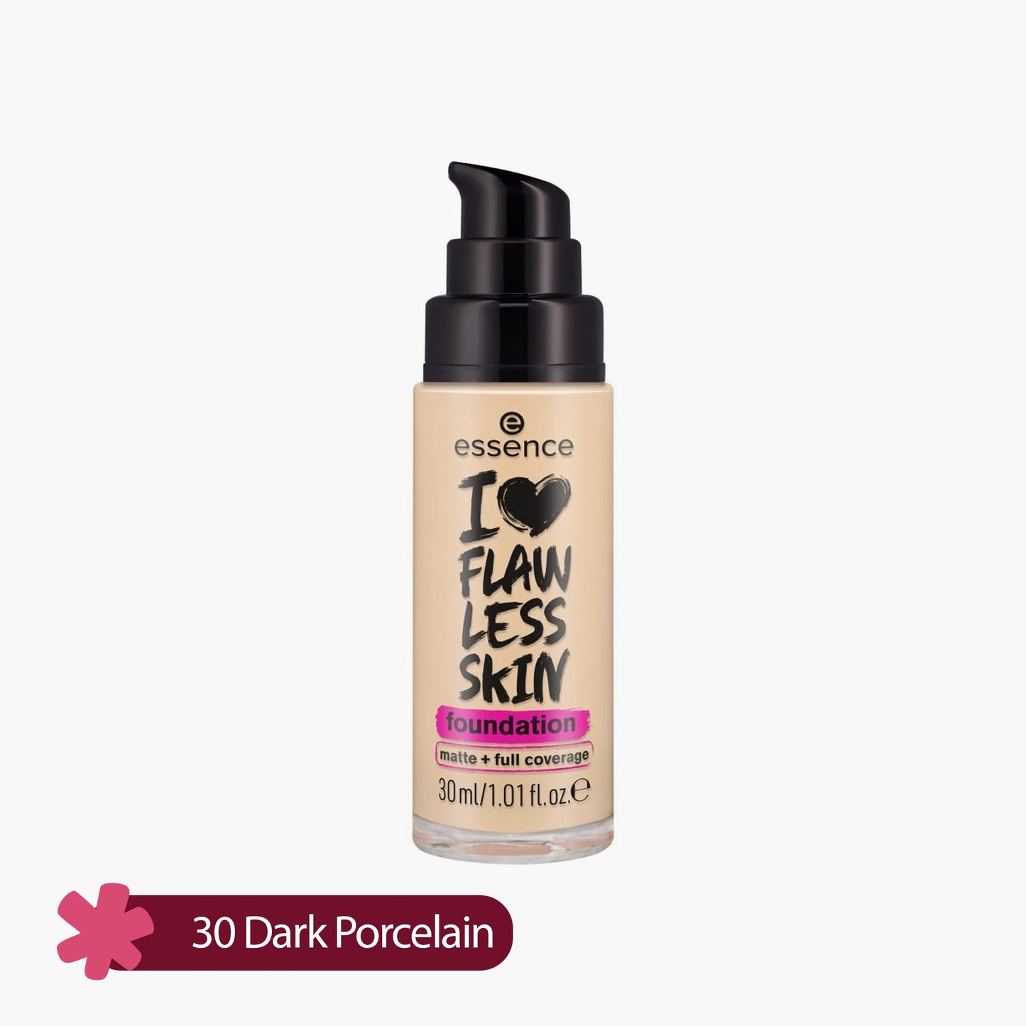 Essence I Love Flawless Skin Foundation Matte + Full Coverage 30 Dark Porcelain SPF 20 30ml