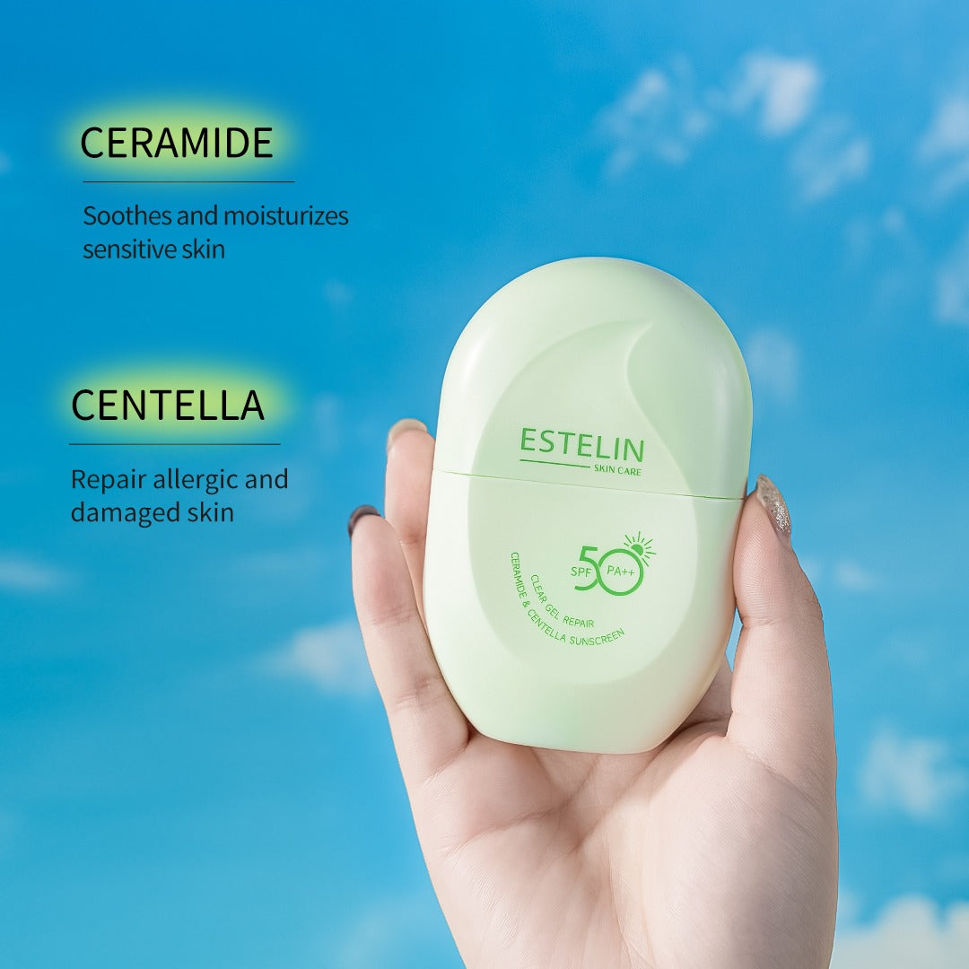Estelin Clear Gel Repair Ceramide & Centella Sunscreen SPF50 PA++ 60gm