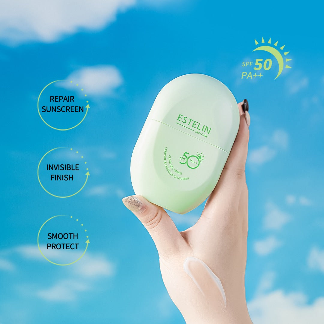 Estelin Clear Gel Repair Ceramide & Centella Sunscreen SPF50 PA++ 60gm