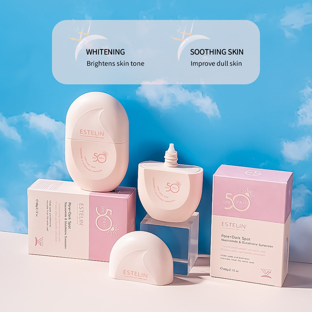 Estelin Pore + Dark Spot Niacinamide & Glutathione Sunscreen SPF50 PA++ 60gm