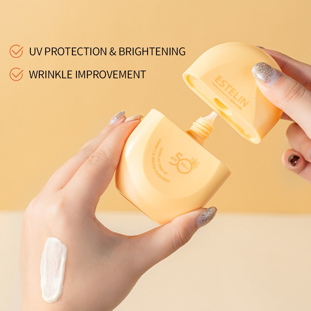 Estelin Super UV Tone-Up Vitamin C & Arbutin Sunscreen SPF50 PA++ 60gm