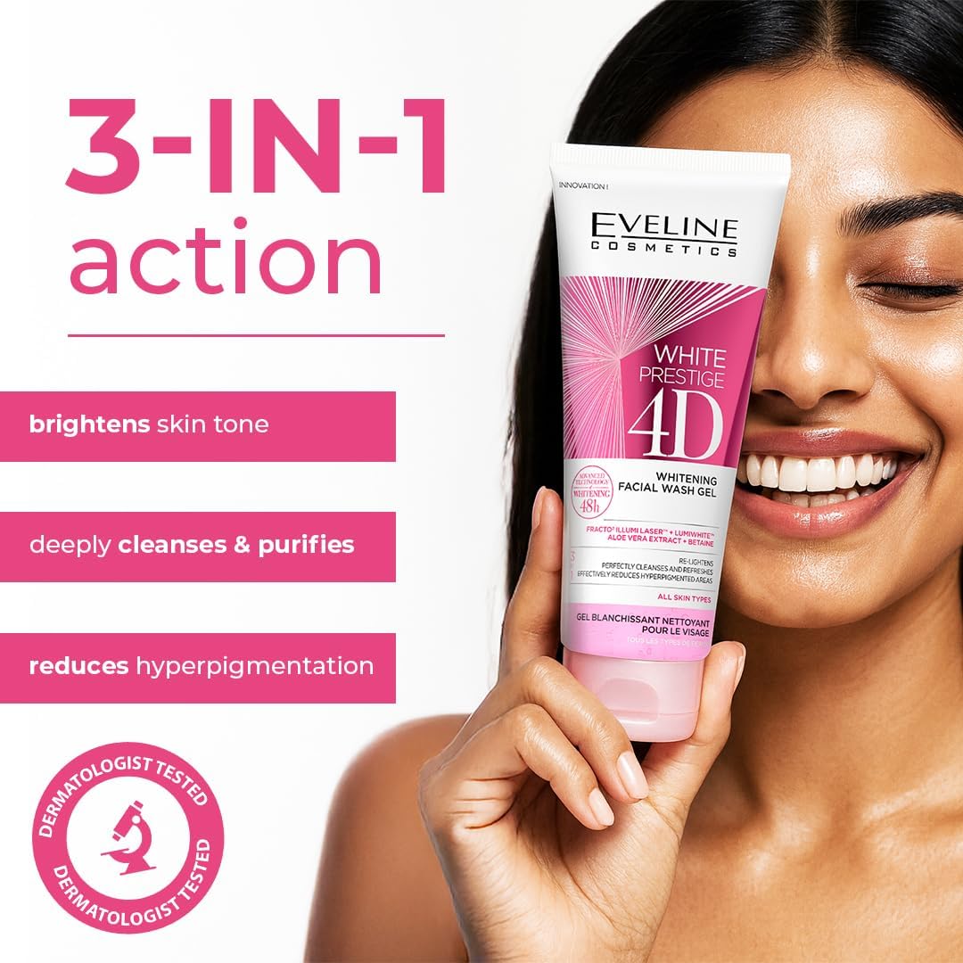 Eveline Cosmetics White Prestige 4D Whitening Facial Wash Gel 200ml