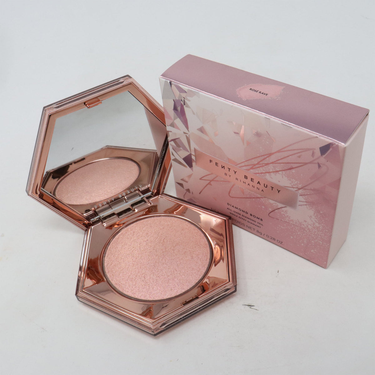Fenty Beauty Diamond Bomb Highlighter Rose Rave 02 8gm