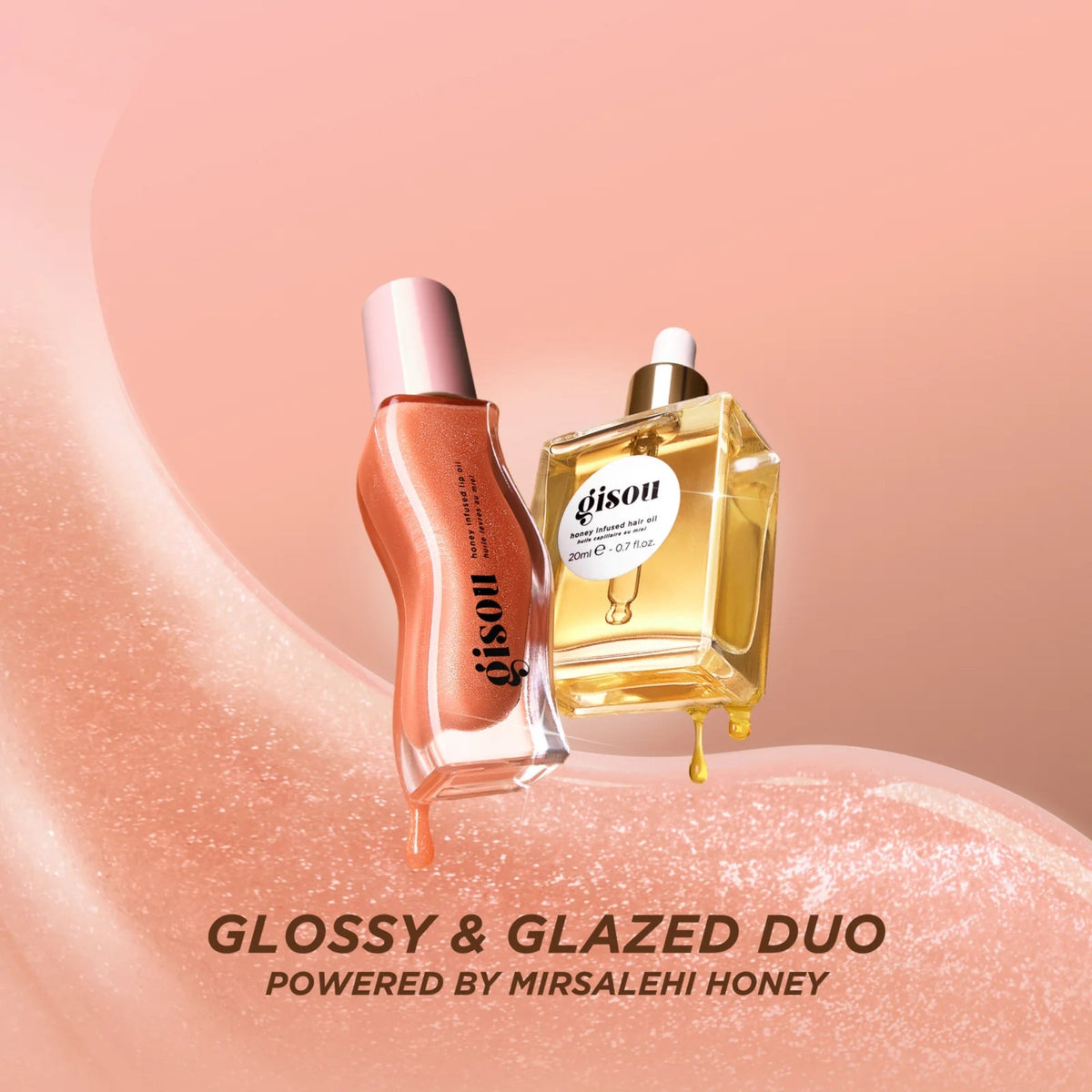 Gisou Glossy & Glazed Hair And Lip Oil Set