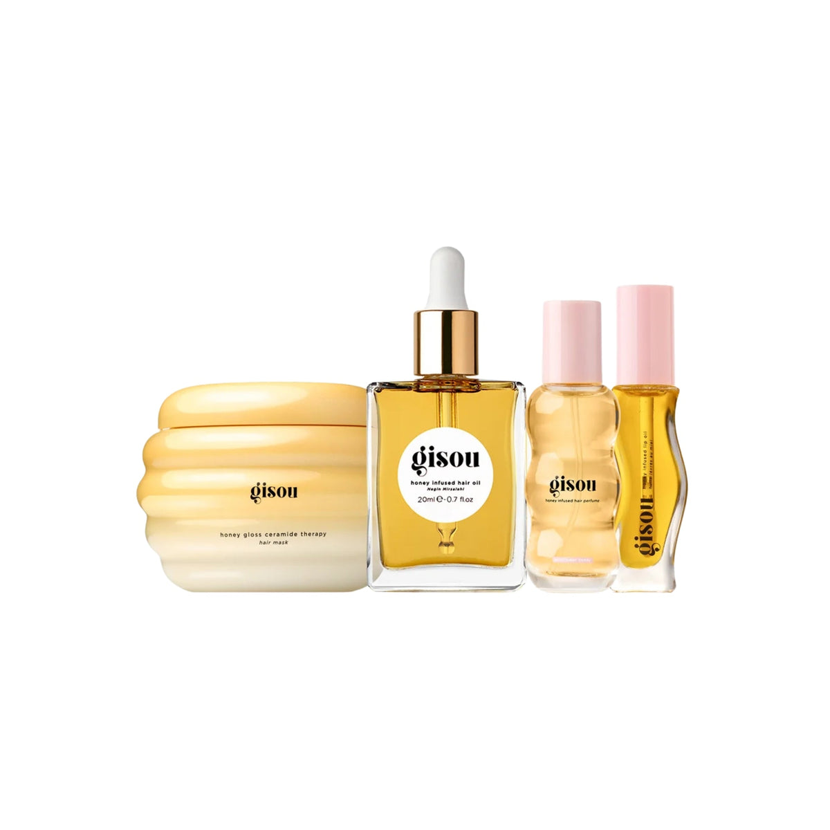 Gisou Glow All The Way Hair & Lip Set
