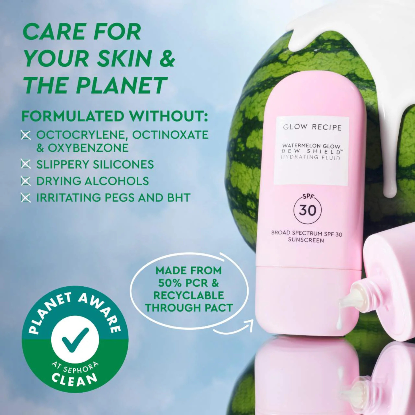 Glow Recipe Watermelon Glow Dew Shield Hydrating Fluid Sunscreen SPF30 PA+++