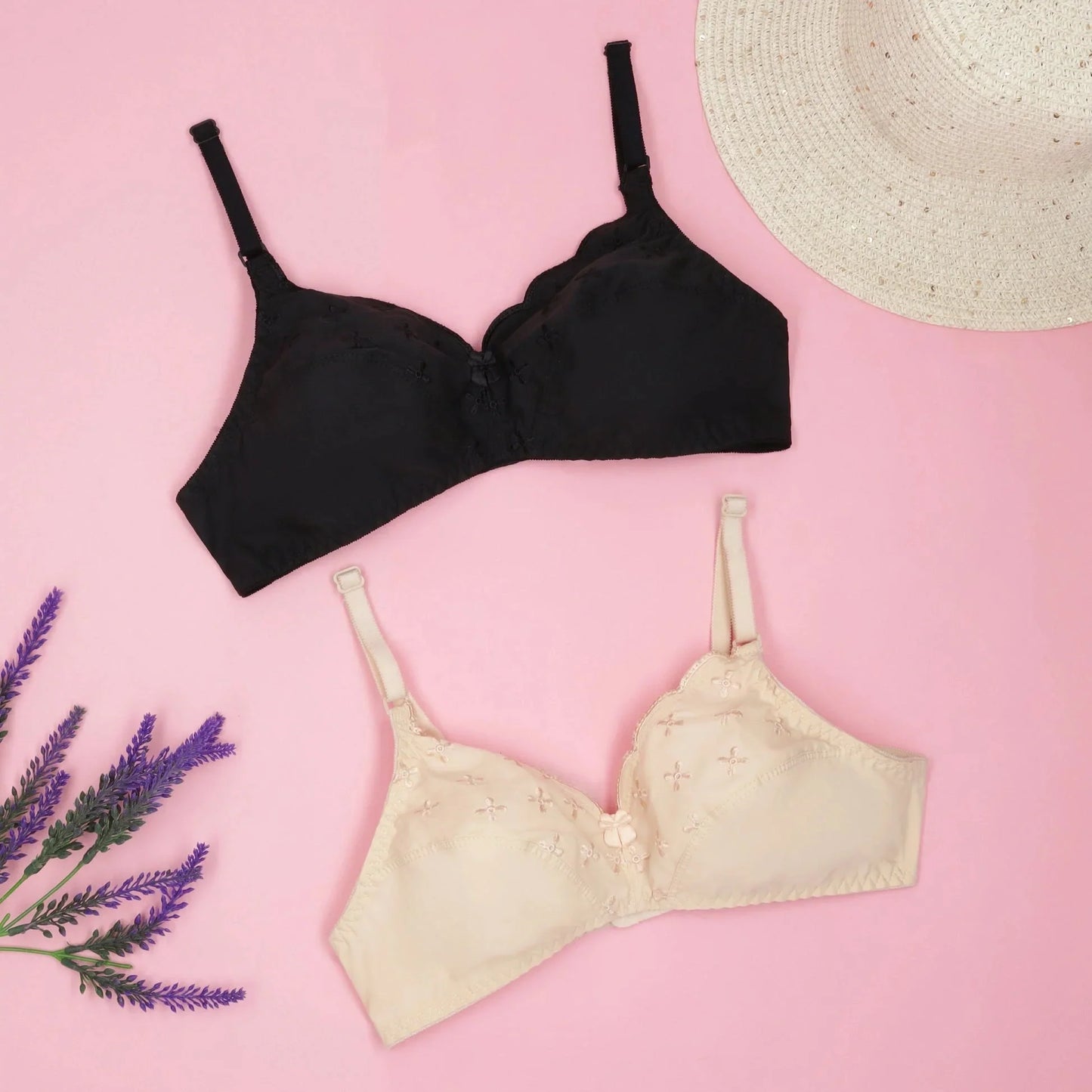 Sajiero Floral Whisper Casual Non Padded Wireless Bra