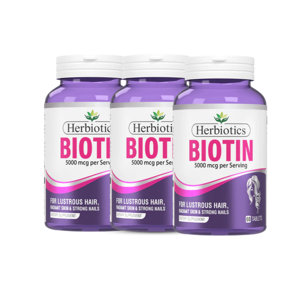 Herbiotics Biotin 5000mcg Hair Skin Nails Supplements