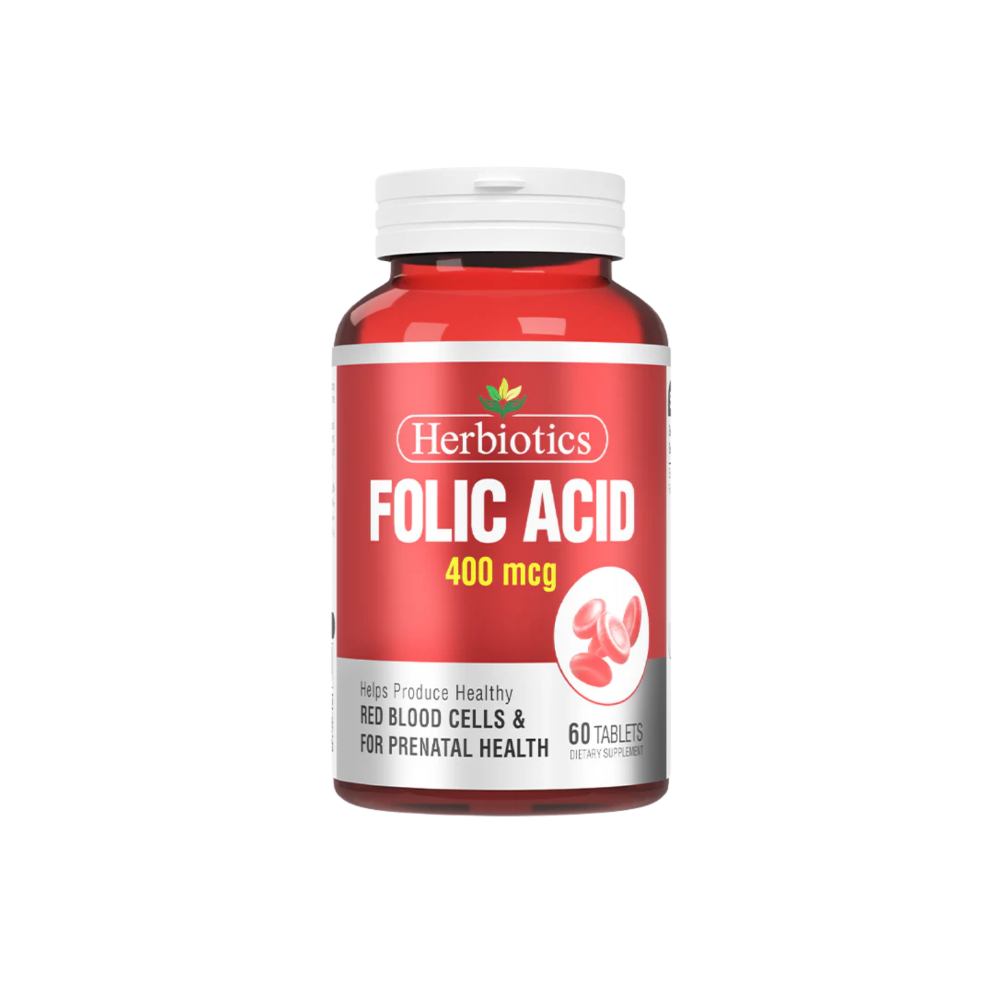 Herbiotics Folic Acid 400mcg Support Red Blood Cells Supplements
