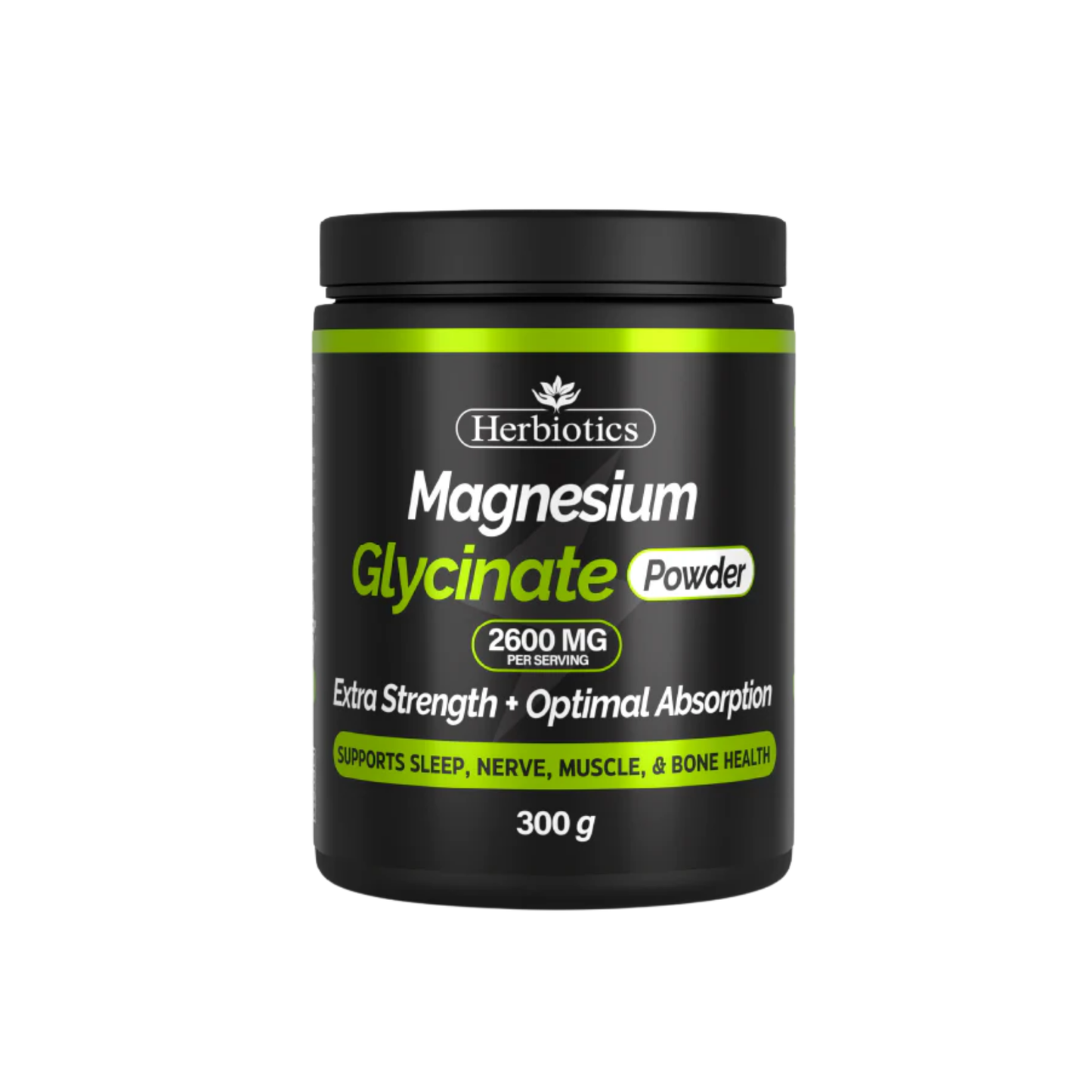 Herbiotics Magnesium Glycinate Powder 20mg Per Serving 300gm