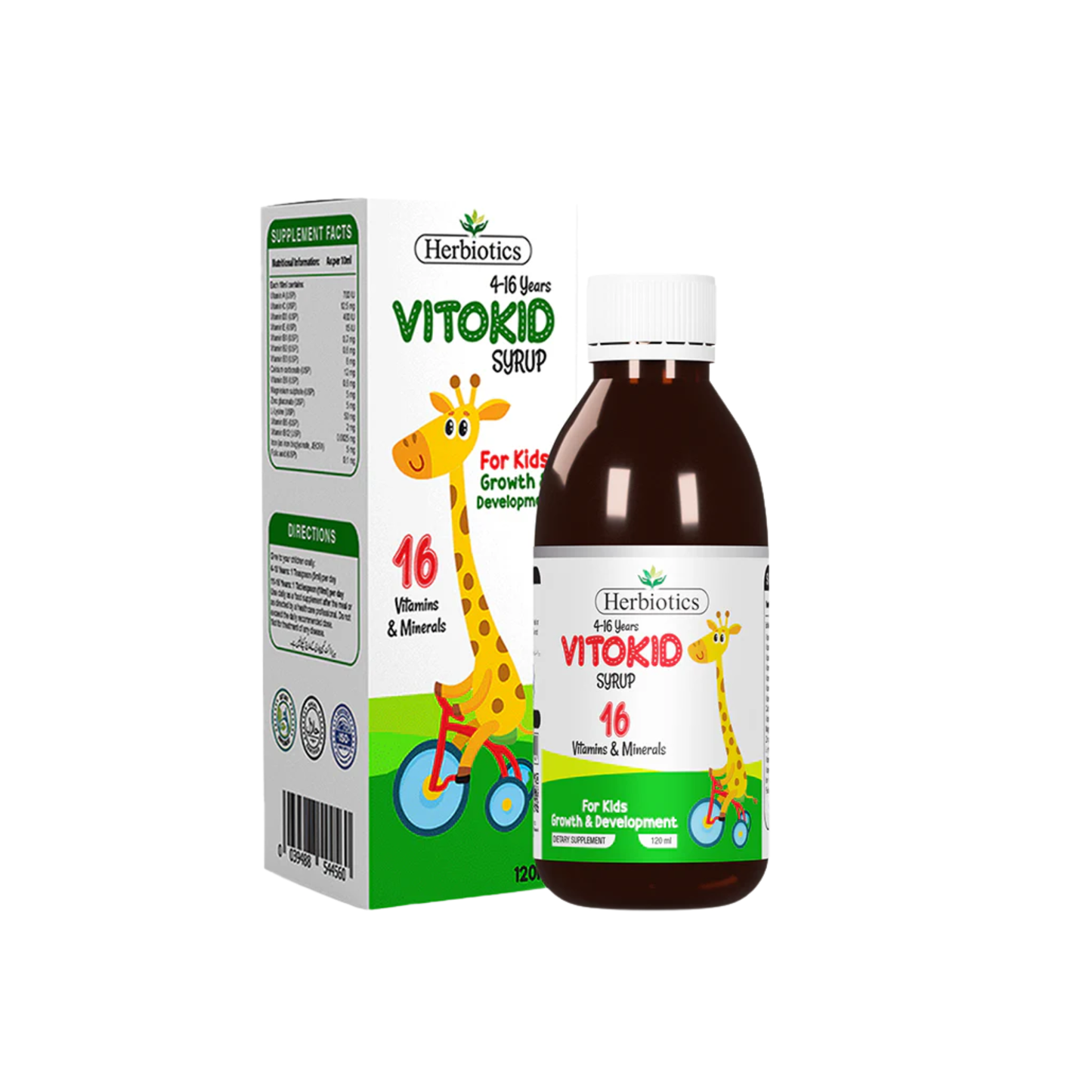Herbiotics Vitokid Kids 16 Vitamins & Minerals Syrup 120ml