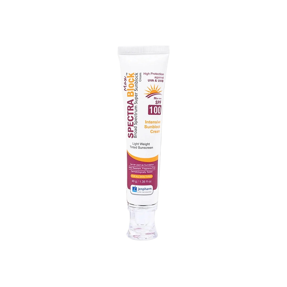 Jenpharm Spectra Block Max 100 SPF 100+++ For All Skin Types 40gm