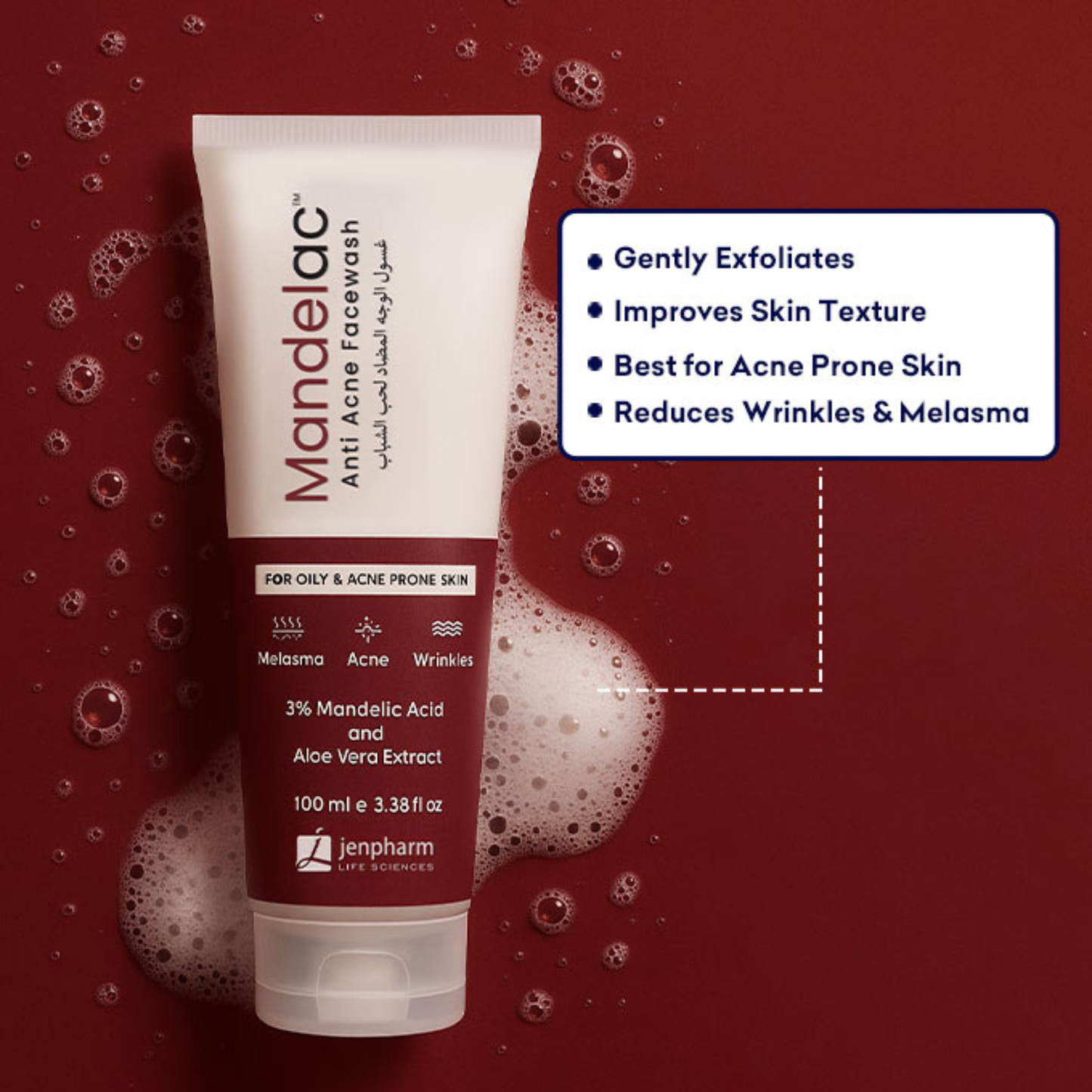 Jenpharm MandelacAC Anti Acne Face Wash For Oily Acne & Prone Skin 100ml