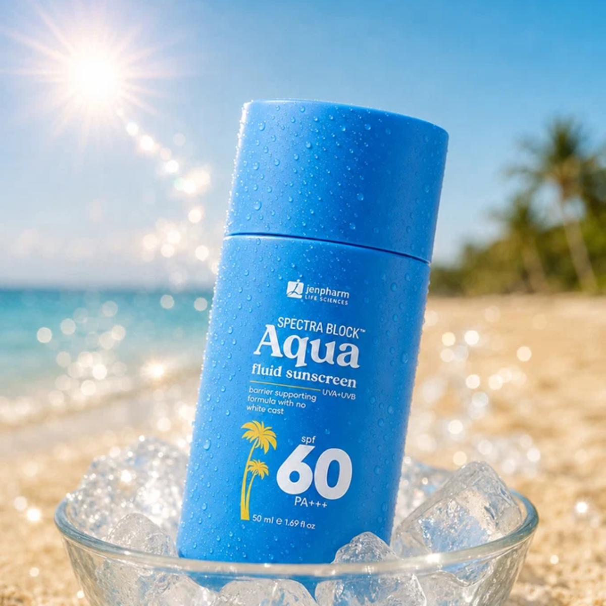 Jenpharm Spectra Block Aqua Fluid Sunscreen SPF 60 +  Free Matcha Clarifying Foam Cleanser
