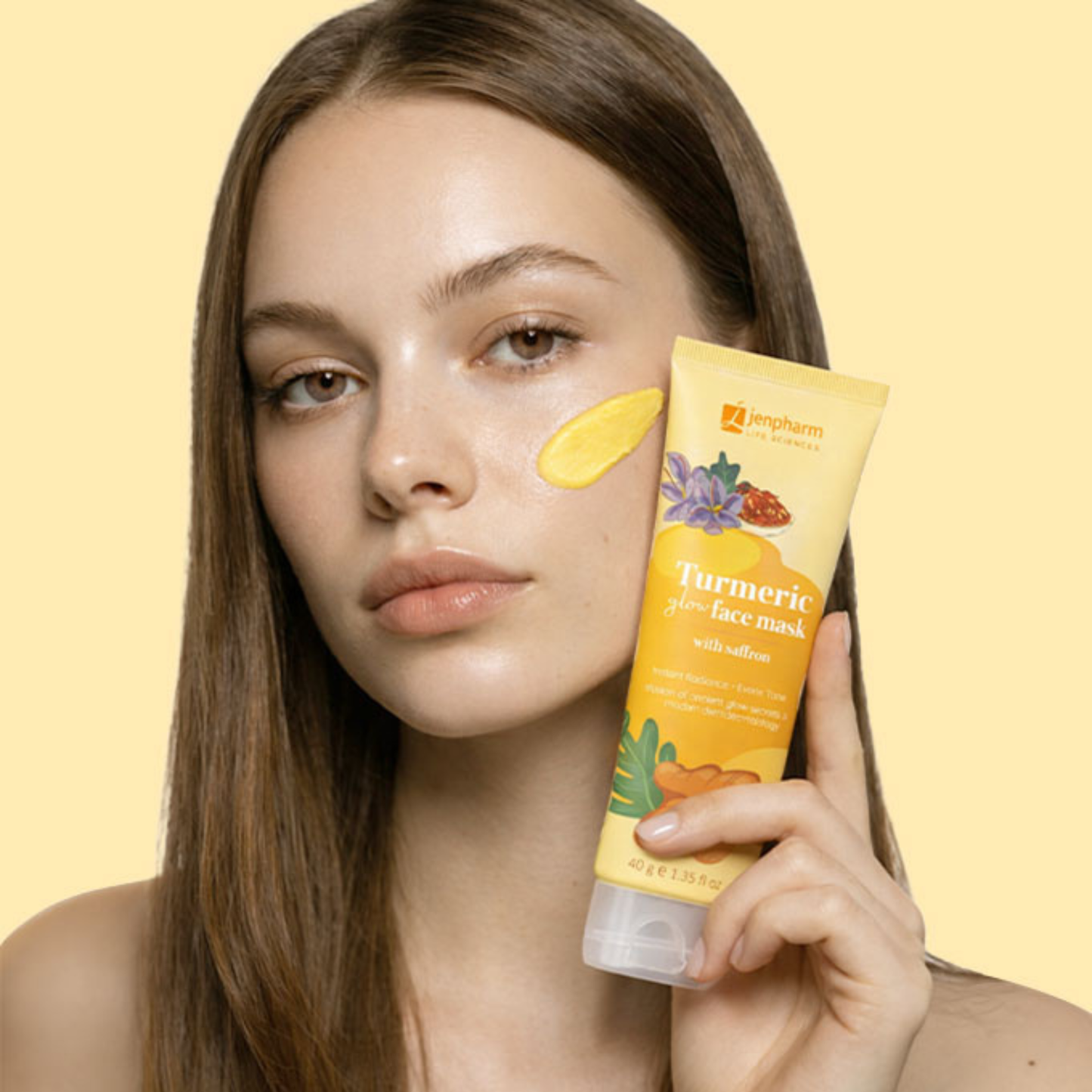 Jenpharm Turmeric Glow Face Mask With Saffron For All Skin Types 40gm