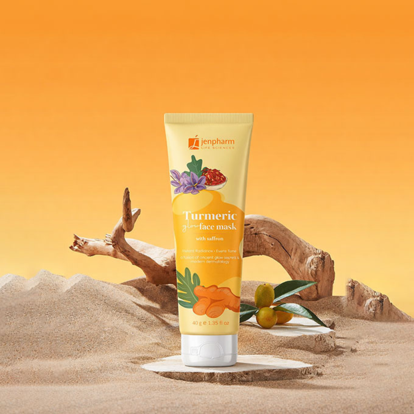 Jenpharm Turmeric Glow Face Mask With Saffron For All Skin Types 40gm