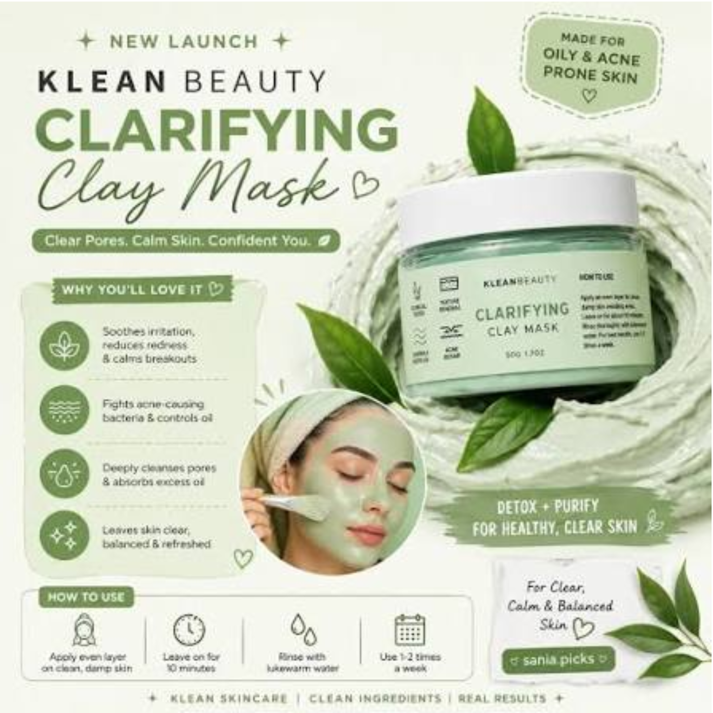 Klean Beauty Clarifying Clay Mask