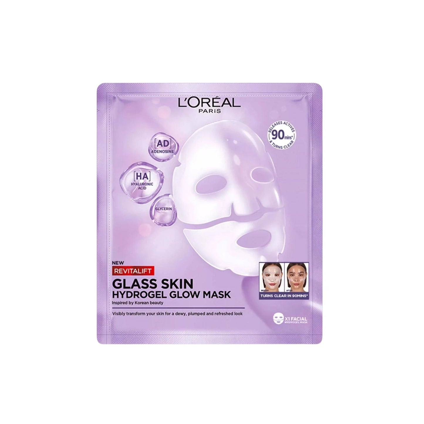 L'Oreal Paris Revitalift Hyaluronic Acid Glass Skin Hydrogel Glow Mask