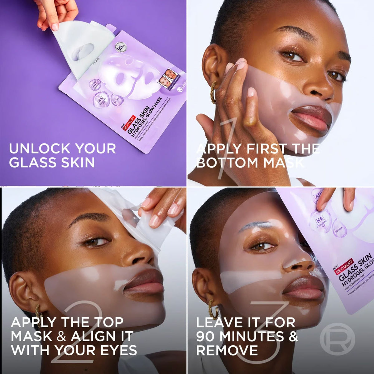 L'Oreal Paris Revitalift Hyaluronic Acid Glass Skin Hydrogel Glow Mask
