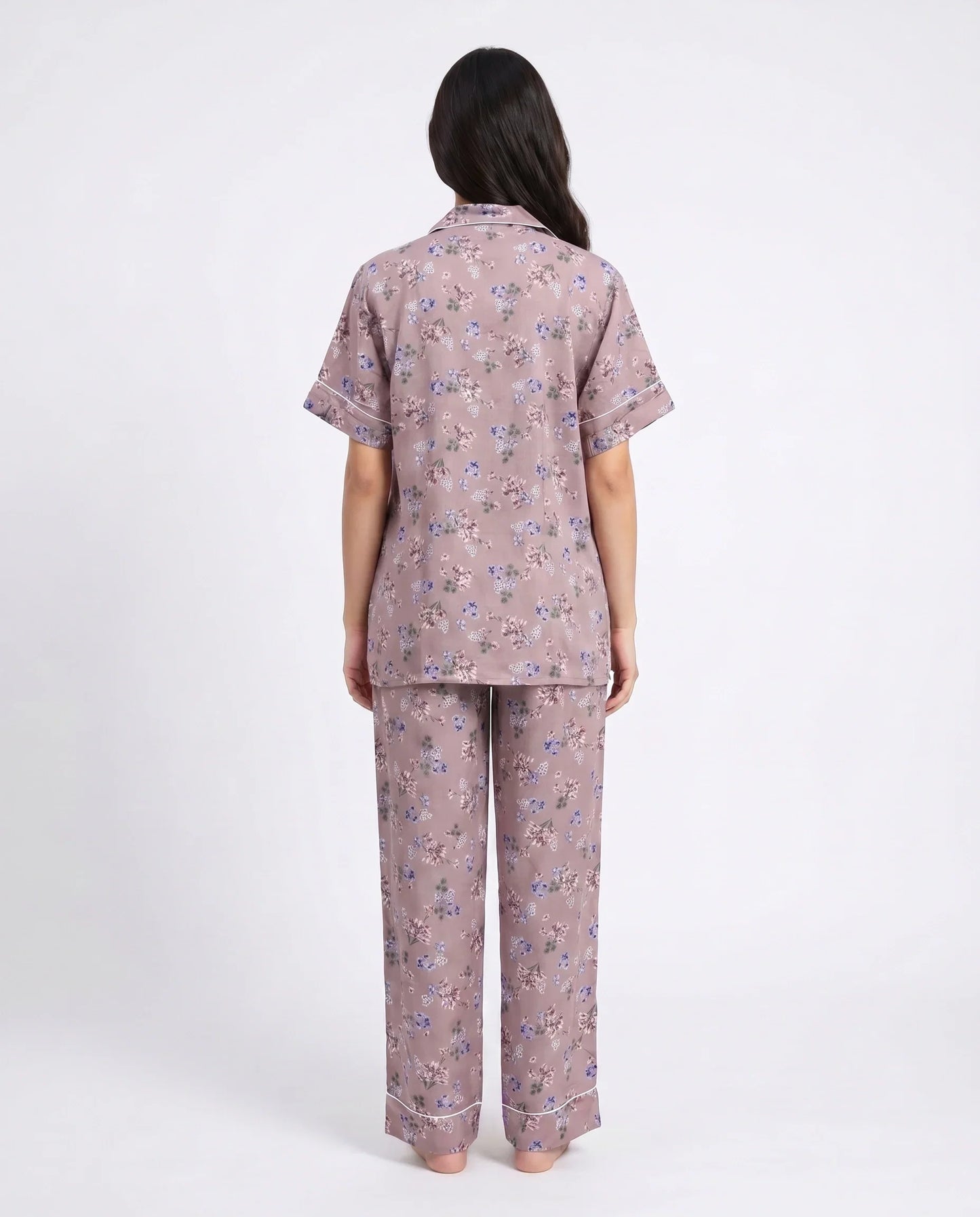 Sajiero Linen Pajama Suit Ditsy Floral