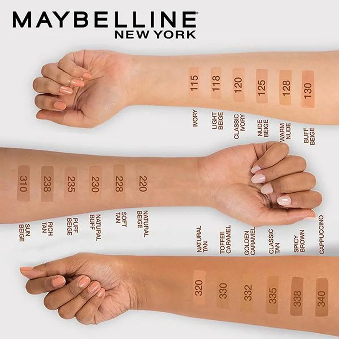 Maybelline Fit Me Matte+Poreless 16H Oil Control Liquid Foundation Normal to Oily Skin SPF 22 PA++ 30ml