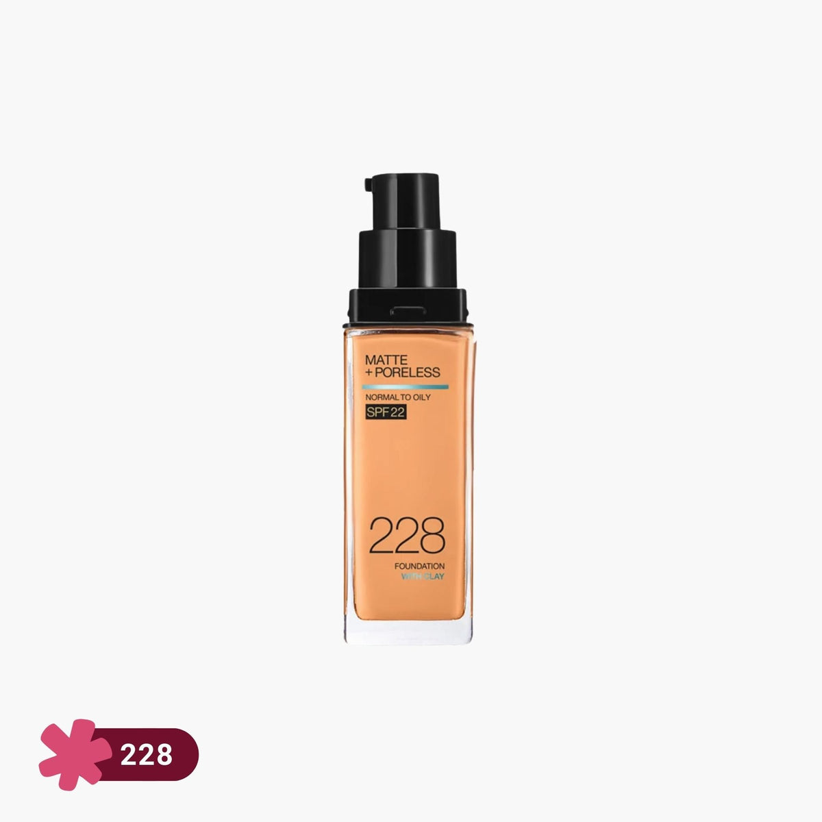 Maybelline Fit Me Matte+Poreless 16H Oil Control Liquid Foundation Normal to Oily Skin SPF 22 PA++ 30ml