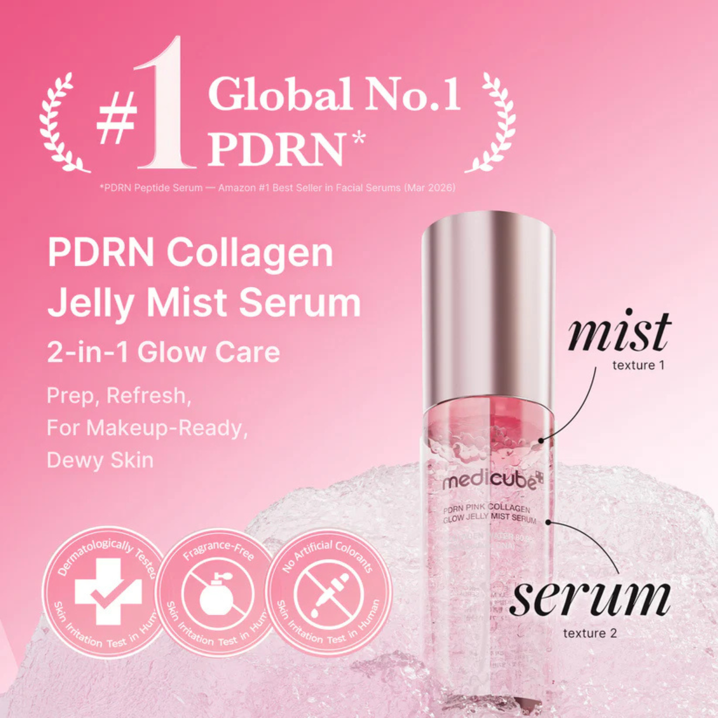 Medicube PDRN Pink Collagen Glow Jelly Mist Serum 100ml
