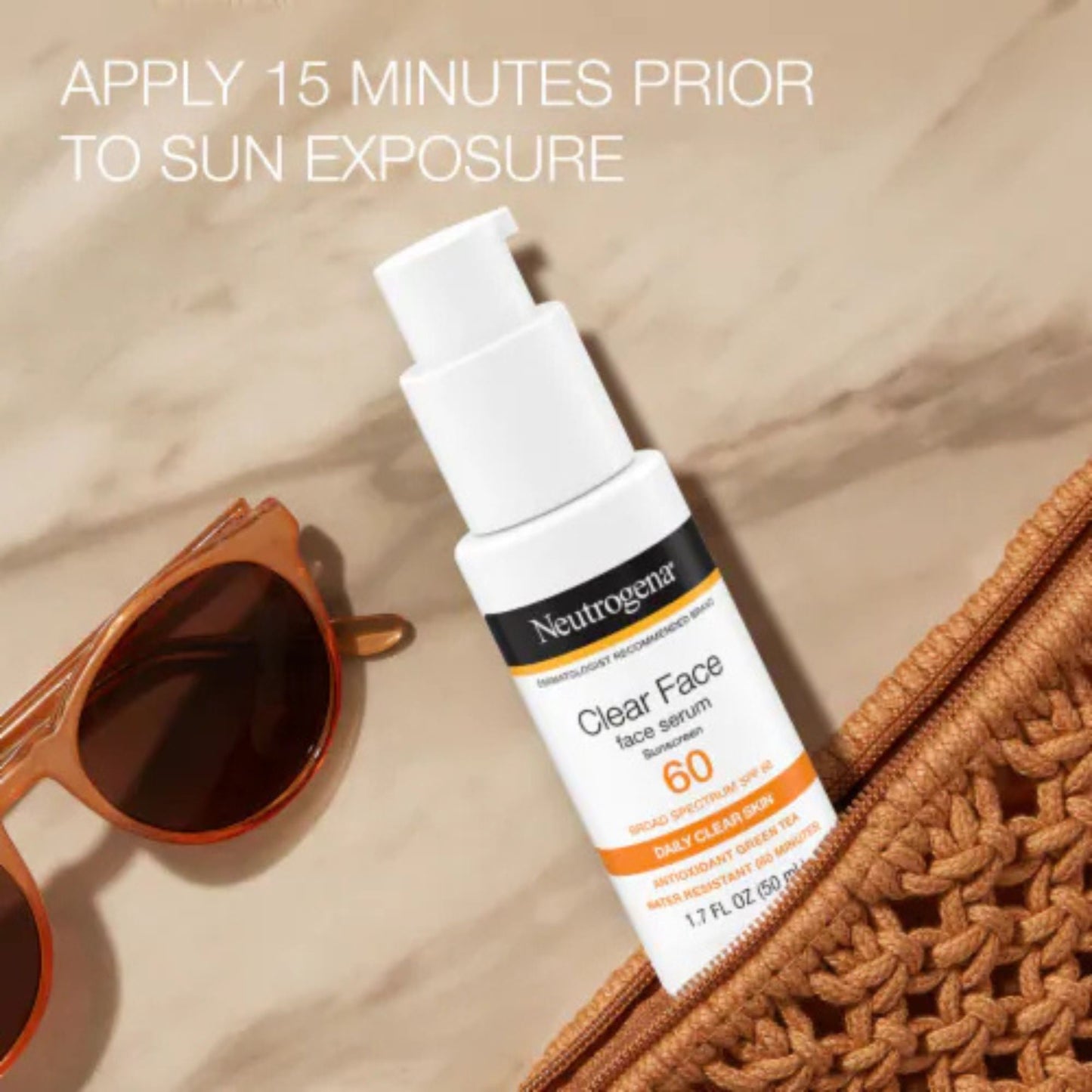 Neutrogena Clear Face Serum Sunscreen SPF 60 with Green Tea