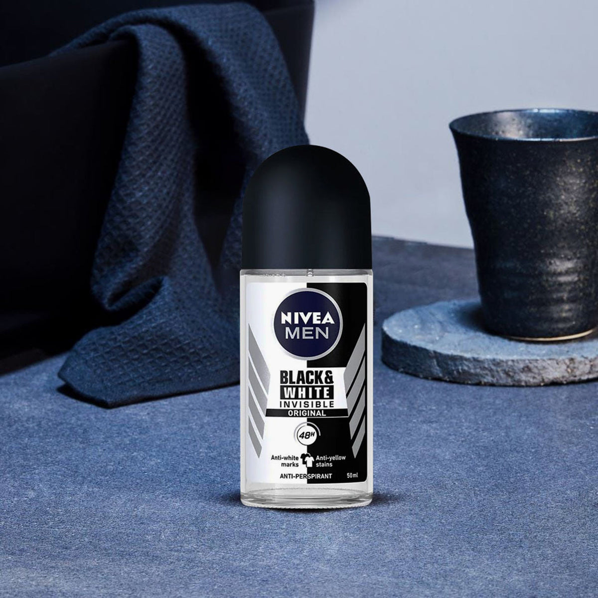 Nivea Men 48H Black & White Invisible Original Anti-Perspirant Roll On 50ml