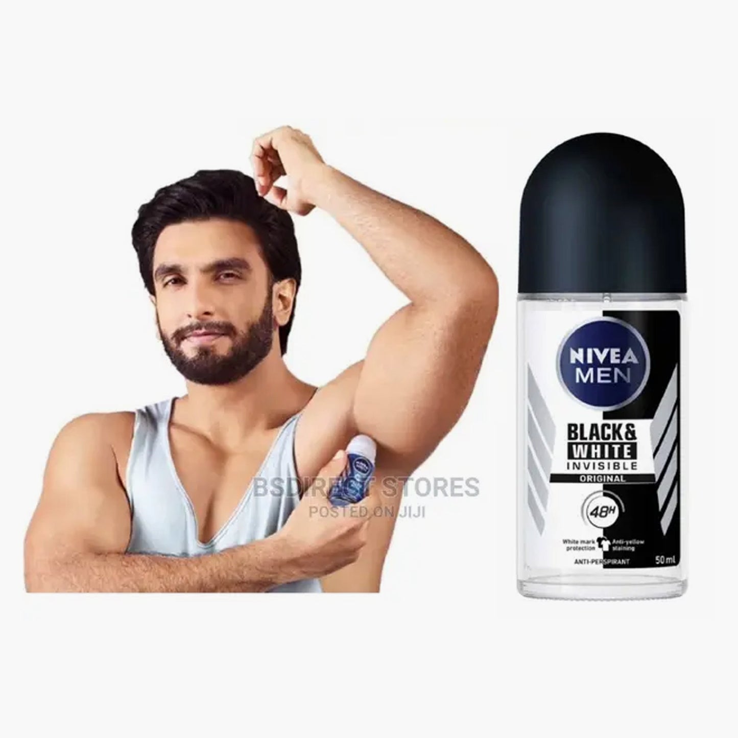 Nivea Men 48H Black & White Invisible Original Anti-Perspirant Roll On 50ml