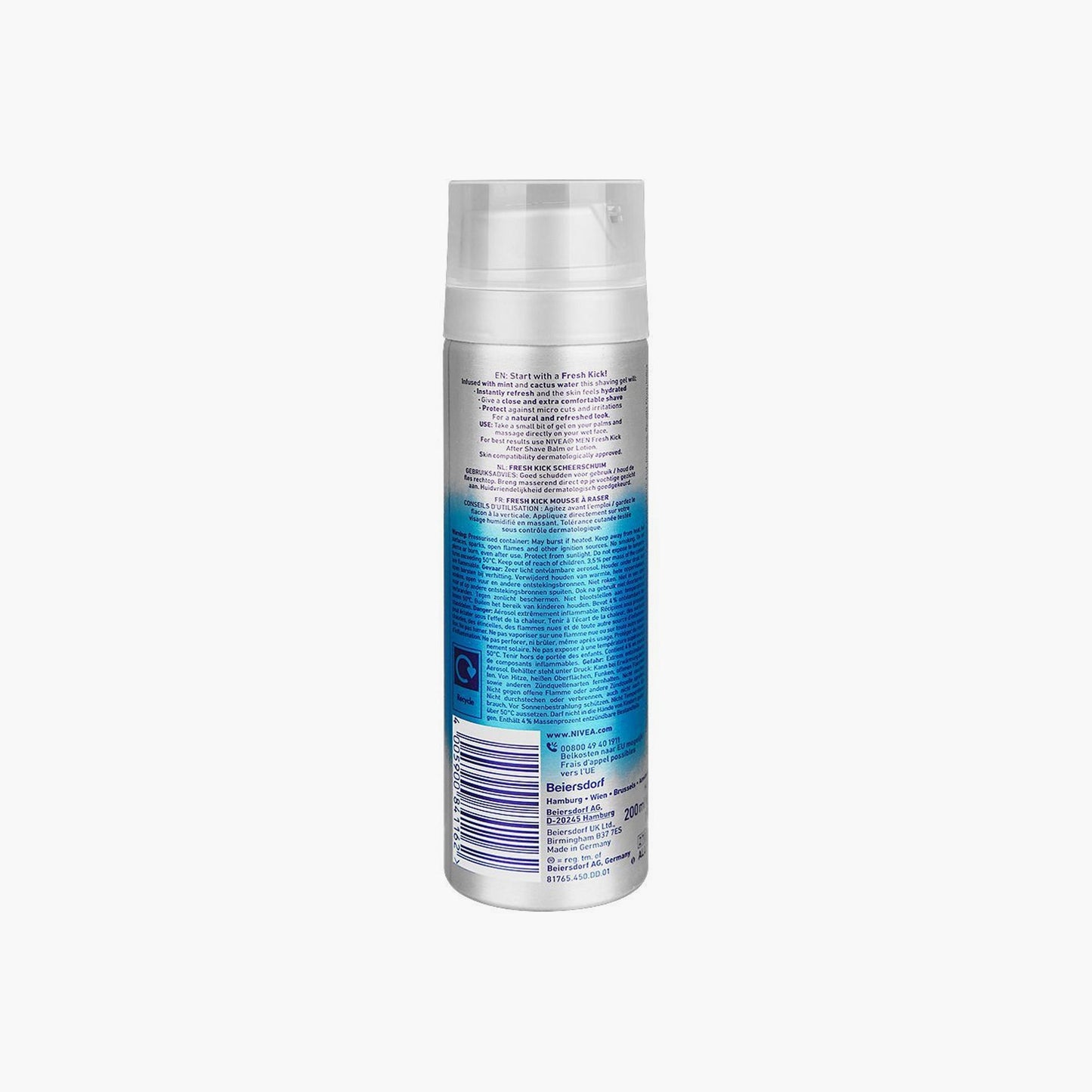Nivea Men Fresh Kick Shaving Foam 200ml
