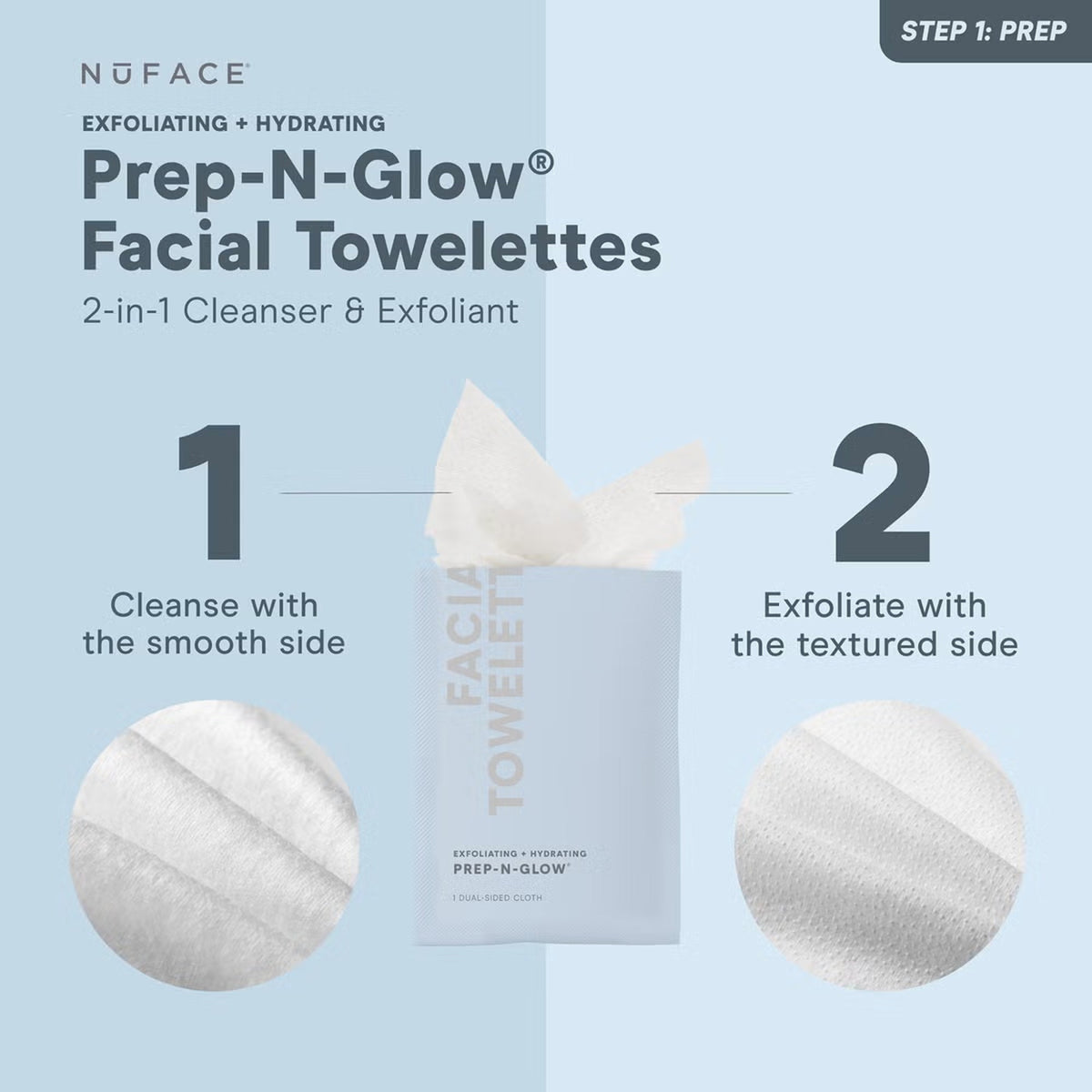 NuFACE Prep-N-Glow Cleansing Cloth 5 Piece