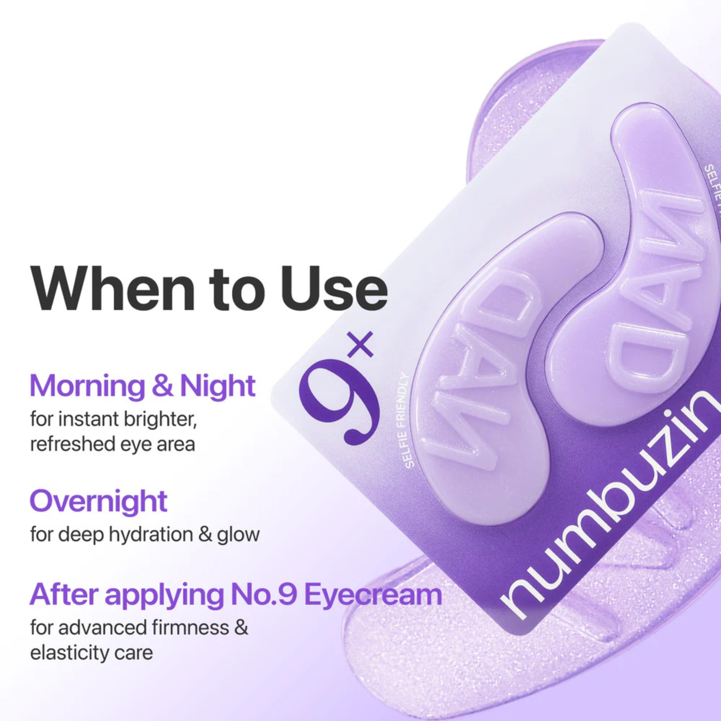 Numbuzin No.9 NMN + Collagen + 50 Peptides Under Eye Patches
