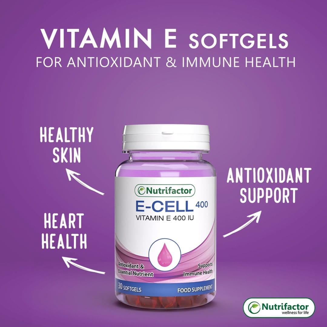 Nutrifactor E-Cell Vitamin E 400 IU Supplements 30 Softgels
