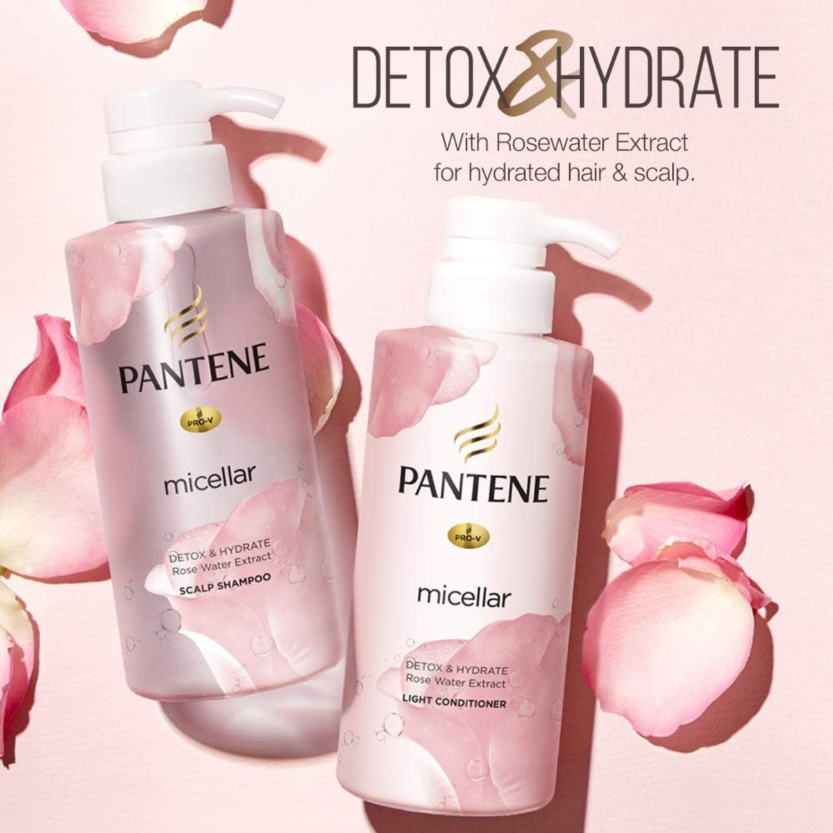 Pantene Micellar Detox & Hydrate Rose Water Scalp Shampoo