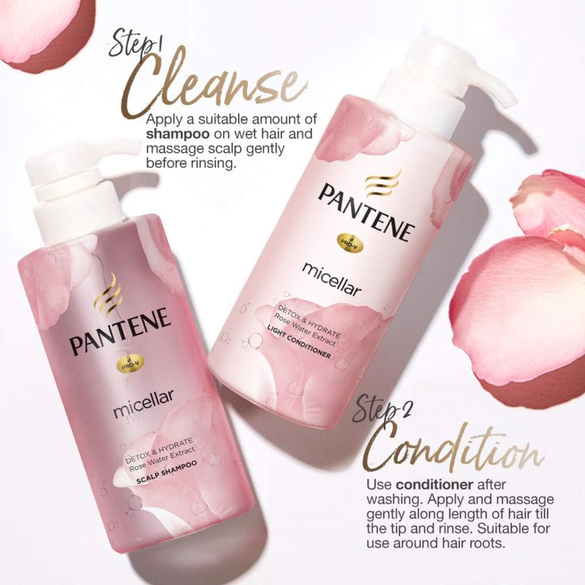 Pantene Micellar Detox & Hydrate Rose Water Scalp Shampoo