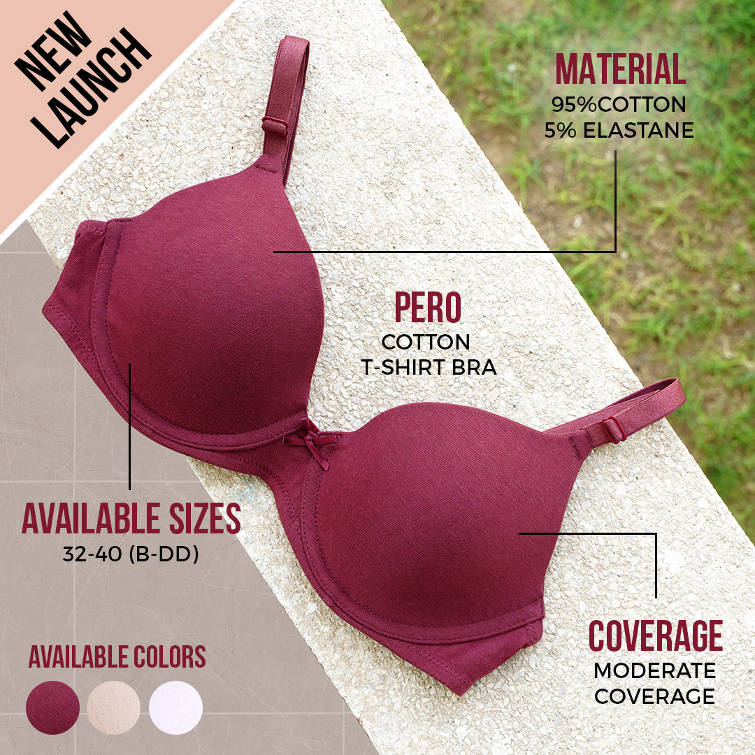 BLS Pero Wired And Padded Cotton Bra Pink