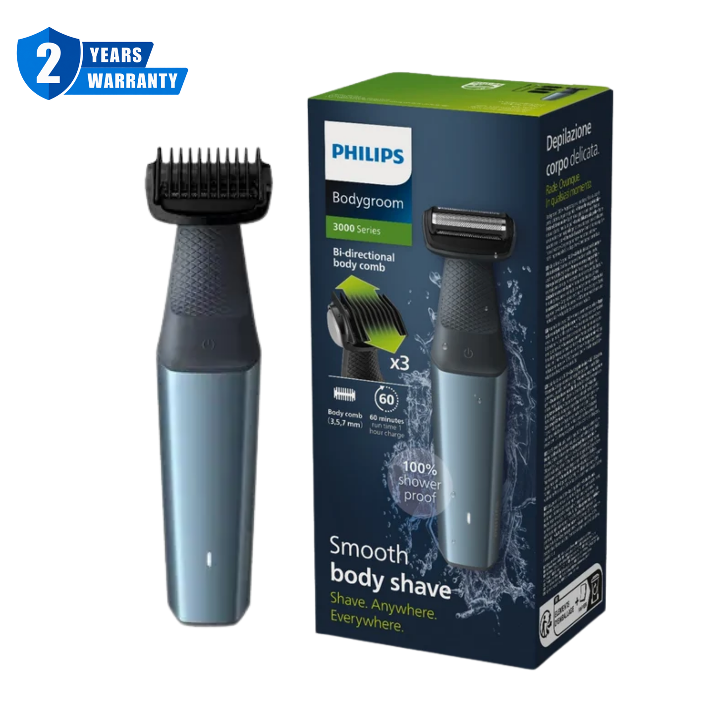 Philips 3000 Series Bodygroom Showerproof Groin and Body Trimmer BG3027/03