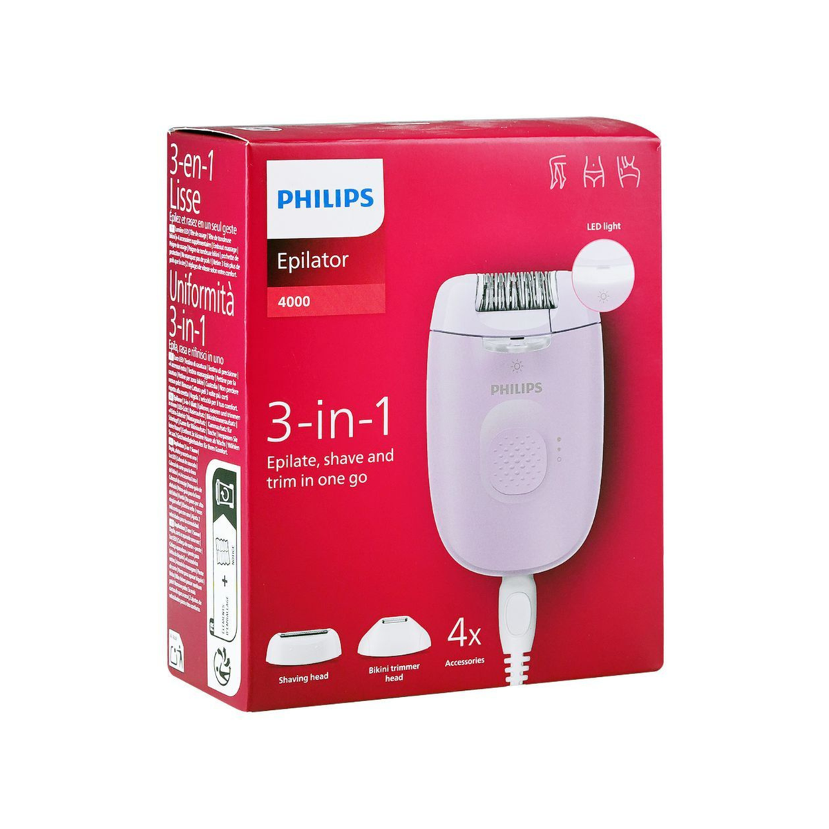 Philips 4000 Series 3 in 1 Corded Epilator BRE257/00