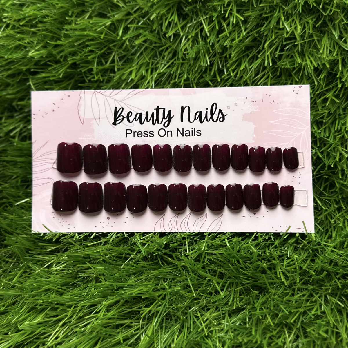 Beauty Nails Square Press On-Nails 24 Pieces