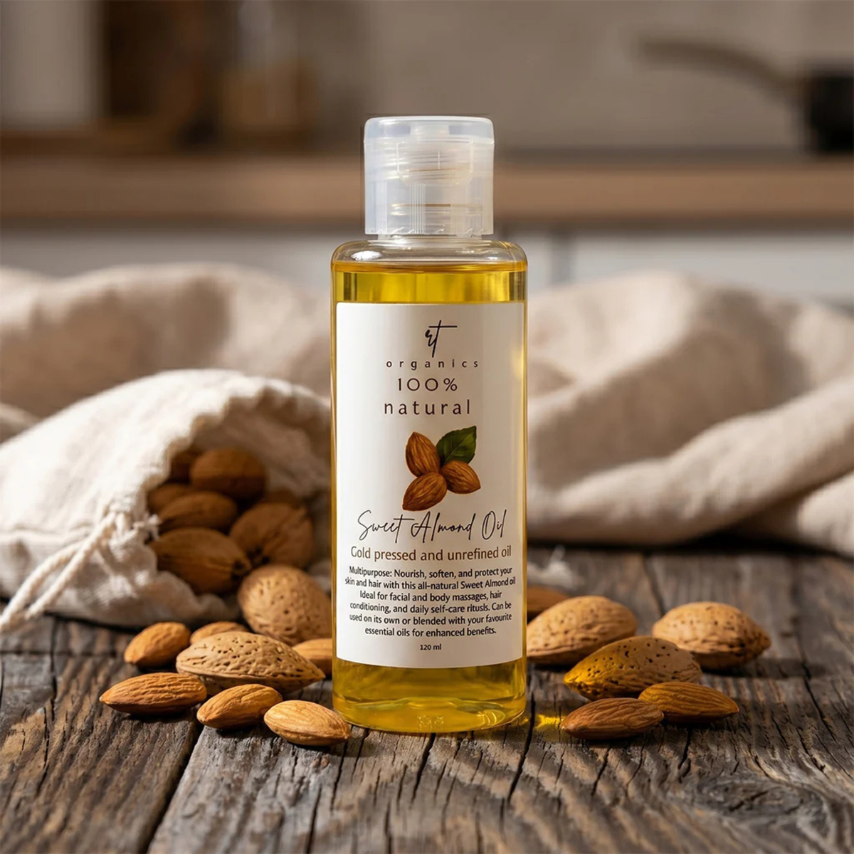 RT Organics Cold Pressed Sweet Almond Oil